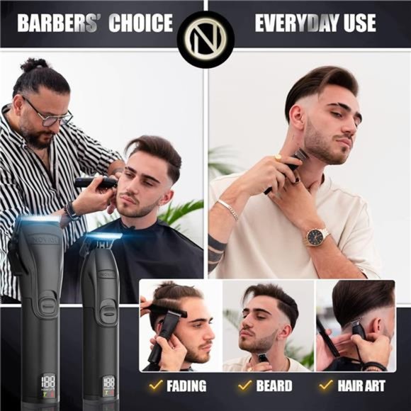 Professional Hair Clippers for Men, Professional Barber Clippers and Trimmer Set - Picture 3 of 7